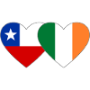 Cœur du drapeau Chili Irlande