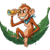 Singe d’aventure avec télescope