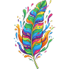 Regenbogenfeder Farbexplosion