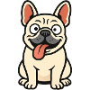 French Bulldog Playful Face Print