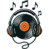 Retro vinyl and headphones