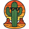 Sunset cactus with sunglasses