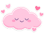 Pink Cloud Hearts Kawaii