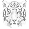 Geometric Tiger Head Grey