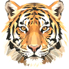 Geometric Tiger Head Art Print