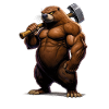 Taupe comique musclée avec marteau