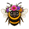 Biene mit Blumenschmuck 