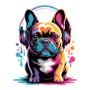 Bouledogue français français avec casque