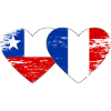 Chile France flag heart used