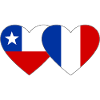 Chile France Flag Heart
