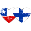 Chile Finnland Flagge Herz