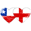 Chile England flag heart