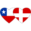 Chile Dänemark Flagge Herz