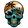 Surfing Skull