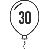 Balloon Number 30 – Round Birthday Design
