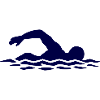 Silhouette de nageurs dans l’eau