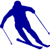 Silhouette du skieur bleu