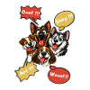 Chiots cartoon et bulles gustatives