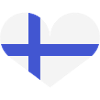Finnische Flagge in Herzform
