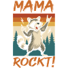 Waschbär Mutter Coole Rocker Mama