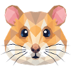Niedliche geometrische Hamster-Low-Poly-Kunst