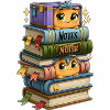 Book Stack with Birds