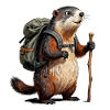 Marmot hiker on trek