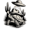 Alien Cowboy Turtle Classic Shirt
