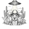 Cowboy Dog Sci Fi Desert Shirt