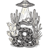 UFO Snake Cowboy Western Motif