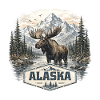 Alaska-Elch-Elche und Hirsche lieben Alaska