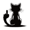 Erkenne die Zeichen Katze Mittelfinger