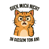 Morgenmuffel Katze mit Mittelfinger