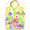 Aliens and Rainbow Mushrooms
