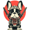 Bouledogue Samouraï en armure
