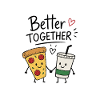 Amitié pizza et boissons