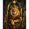 Lion with crown in gold design