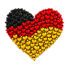 Germany Hearts Fan Flag Flag
