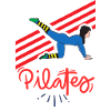 Pilates in motion on red lines