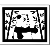 Cartoon panda thumbs up with bamboo