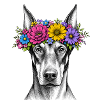 Dog with flower crown