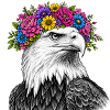 Flower Crown Eagle Portrait