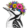 Flower Wreath Bird