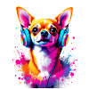 Chihuahua avec un casque