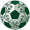 Green football with rose tendrils