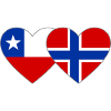 Chile Norway Flag Heart