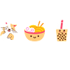 Cat Ramyun Boba Collage Tee