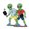 Funny Aliens Playing Pickleball