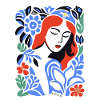 Blue Florals Portrait
