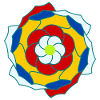 Bunte, kreisförmige Blumenmandala